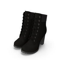 Women`s 6 Inch Black Boots PNG & PSD Images