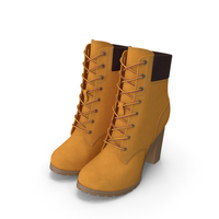 Women`s 6-Inch Yellow Boots PNG & PSD Images