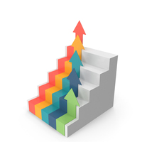 Graph with Stairs Arrows PNG & PSD Images