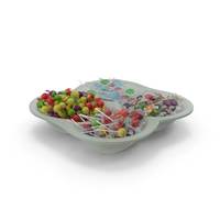 Compartment Bowl with Mixed Wrapped Hard Candy PNG & PSD Images