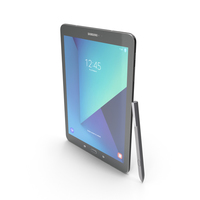Samsung Galaxy Tab S3 9.7 Black With Pen PNG & PSD Images