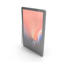 Samsung Galaxy Tab S4 10.5 White With Pen PNG & PSD Images