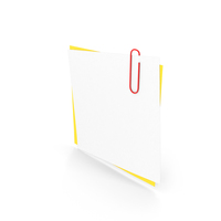 White & Yellow Papers With Paper Clip PNG & PSD Images