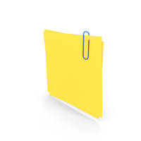 Yellow Papers With Paper Clip PNG & PSD Images