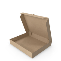 Pizza Box Kraft Paper Rectangle Open PNG & PSD Images