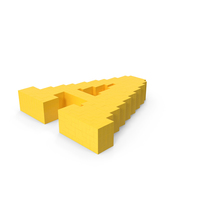 Stylised Cartoon Voxel Pixel Art Letter A on Ground PNG & PSD Images