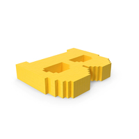 Stylized Cartoon Voxel Pixel Art Letter B On Ground PNG & PSD Images