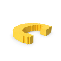 Stylised Cartoon Voxel Pixel Art Letter C on Ground PNG & PSD Images