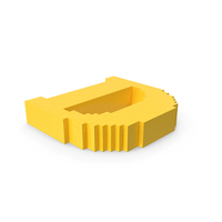 Stylised Cartoon Voxel Pixel Art Letter D on Ground PNG & PSD Images