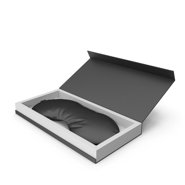 Black Silk Sleep Mask with Gift Box PNG & PSD Images