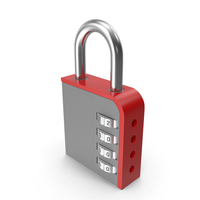 Combination Lock Red PNG & PSD Images