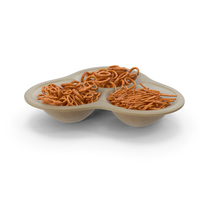 Small Compartment Bowl With Pretzels PNG & PSD Images