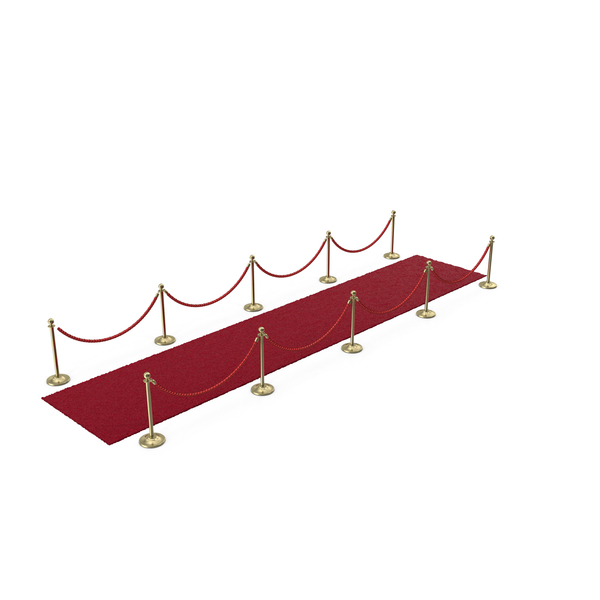 Gold Rope Barriers with Red Carpet Runners PNG & PSD Images