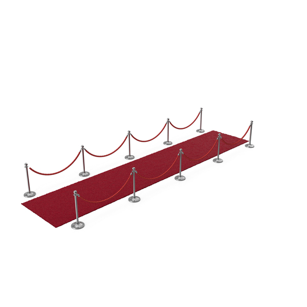 Silver Rope Barriers with Red Carpet Runners PNG & PSD Images
