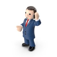 Cartoon Businessman With Phone PNG & PSD Images