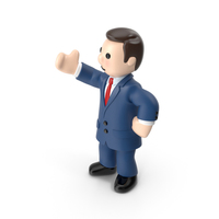 Cartoon Businessman Right Hand Up PNG & PSD Images