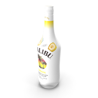 Malibu Banana Rum Liqueur Bottle PNG & PSD Images