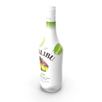 Malibu Lime Rum Liqueur Bottle PNG & PSD Images