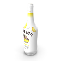 Malibu Pineapple Rum Liqueur Bottle PNG & PSD Images