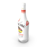 Malibu Strawberry Rum Liqueur Bottle PNG & PSD Images