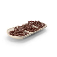 Compartment Bowl With Mixed Chocolate Covered Pretzels PNG & PSD Images