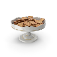 Fancy Porcelain Bowl with Spicy Crackers PNG & PSD Images