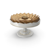 Small Fancy Porcelain Bowl with Crackers with Various Seeds PNG & PSD Images