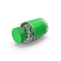 Green Tablet Bottle PNG & PSD Images