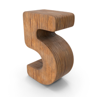 5 Wooden Number PNG & PSD Images
