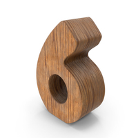 6 Wooden Number PNG & PSD Images