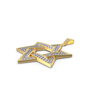 Star of David with Diamonds Gold PNG & PSD Images