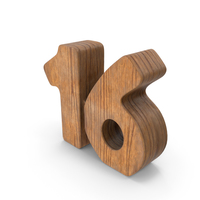 16 Wooden Number PNG & PSD Images