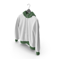 Green and White Hoodie with Hanger PNG & PSD Images