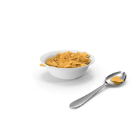 Piles of Corn Flakes Pieces in a Bowl PNG & PSD Images