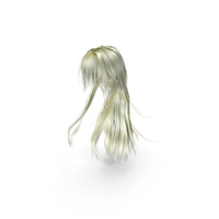 Long Blonde Anime Female Hairstyle PNG & PSD Images