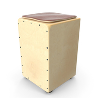 Traditional String Cajon Drum with Seat Pad PNG & PSD Images