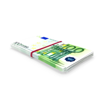 捆绑100欧元钞票账单PNG和PSD图像