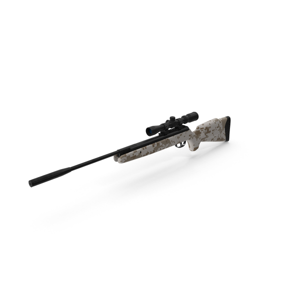 Camouflage Break Barrel Air Rifle with Scope PNG & PSD Images