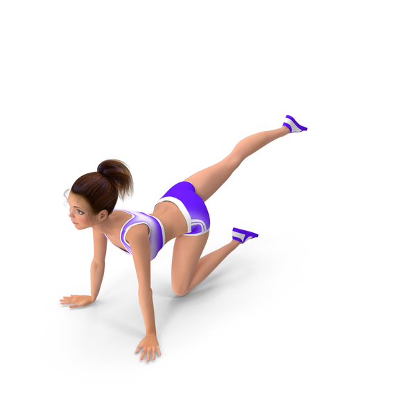 Cartoon Young Girl Doing Exercise PNG Images & PSDs for Download
