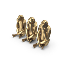 Monkey Statues Set Sculpture PNG & PSD Images