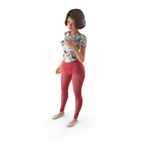 Cartoon Young Girl Standing Casual Clothes PNG & PSD Images