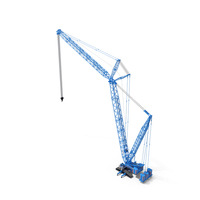 Liebherr LR 1600 2 Crawler Crane Boom and Luffing Jib 49m Blue PNG & PSD Images