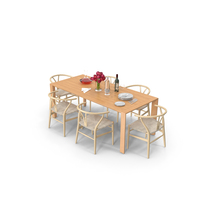 Dining Table with Tableware PNG & PSD Images