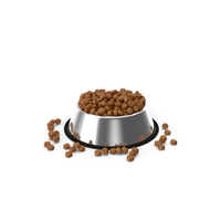 Dry Dog Food Stainless Steel Bowl PNG & PSD Images