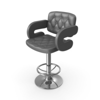 Tufted Leather Barstool With Armrests PNG & PSD Images