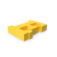 Stylised Cartoon Voxel Pixel art letter E on ground PNG & PSD Images