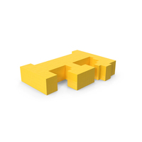 Stylised Cartoon Voxel Pixel Art Letter F on Ground PNG & PSD Images