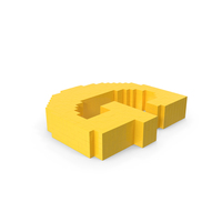 Stylized Cartoon Voxel Pixel Art Letter G on Ground PNG & PSD Images