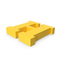 Stylized Cartoon Voxel Pixel Art Letter H on Ground PNG & PSD Images