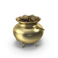 Pot Gold With Coins PNG & PSD Images